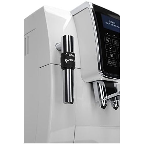 드롱기 De’Longhi DINAMICA ECAM 350.35.W - Vollautomatische Kaffeemaschine, 1.8 l, weiss(freistehend, Maschine Espresso Kaffeemaschine, weiss, LCD-Display, 1,8l)