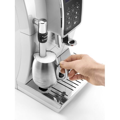 드롱기 De’Longhi DINAMICA ECAM 350.35.W - Vollautomatische Kaffeemaschine, 1.8 l, weiss(freistehend, Maschine Espresso Kaffeemaschine, weiss, LCD-Display, 1,8l)