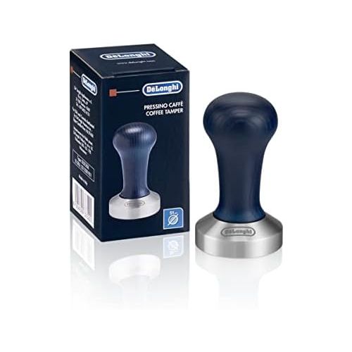 드롱기 De’Longhi DeLonghi DLSC058 Kaffee-Tamper aus Edelstahl mit Holzgriff, Blau, Silber