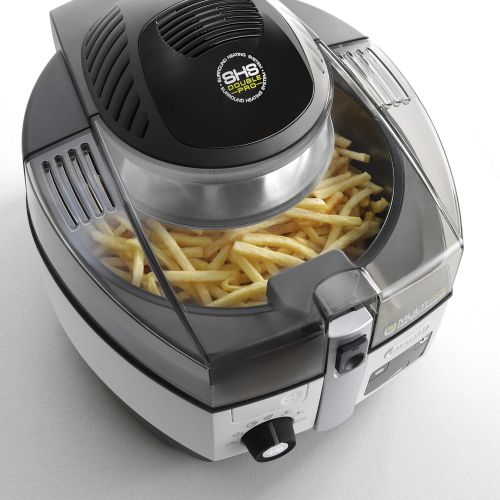 드롱기 De’Longhi DeLonghi MultiFry Extra Chef FH1394/2 Heissluftfritteuse/Multicooker (1,7 kg Fassungsvermoegen, 1.400W / 1.000W, 8 Portionen, SHS-Double-Pro, Rezepte-App) grau/weiss