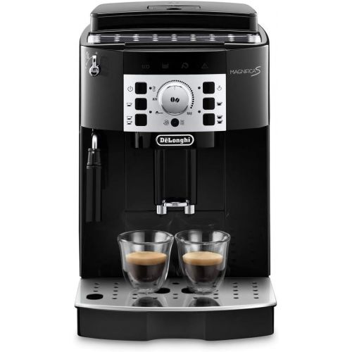 드롱기 De’Longhi DeLonghi Magnifica S ECAM 22.110.B  Kaffeevollautomat mit Milchaufschaumduese, Direktwahltasten & Drehregler, 2-Tassen-Funktion, grosser 1,8 l Wassertank, 35,1 x 23,8 x 43 cm, schwa