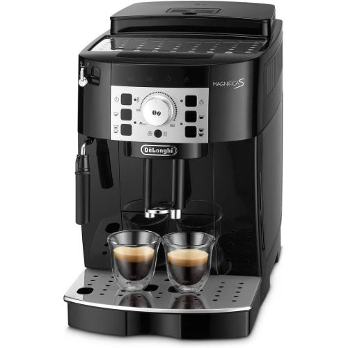 드롱기 De’Longhi DeLonghi Magnifica S ECAM 22.110.B  Kaffeevollautomat mit Milchaufschaumduese, Direktwahltasten & Drehregler, 2-Tassen-Funktion, grosser 1,8 l Wassertank, 35,1 x 23,8 x 43 cm, schwa