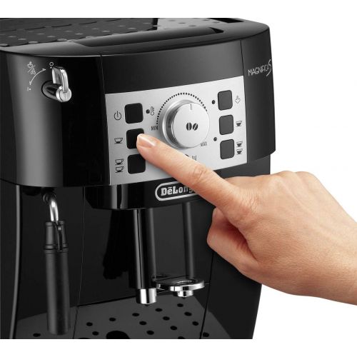 드롱기 De’Longhi DeLonghi Magnifica S ECAM 22.110.B  Kaffeevollautomat mit Milchaufschaumduese, Direktwahltasten & Drehregler, 2-Tassen-Funktion, grosser 1,8 l Wassertank, 35,1 x 23,8 x 43 cm, schwa