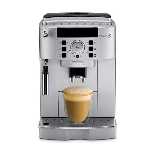 드롱기 De’Longhi DeLonghi Magnifica ECAM 22.110.SB  Kaffeevollautomat mit Milchaufschaumduese, Digitaldisplay mit Klartext, 2-Tassen-Funktion, grossr 1,8 l Wassertank, 35,4 x 23,8 x 43 cm, silber