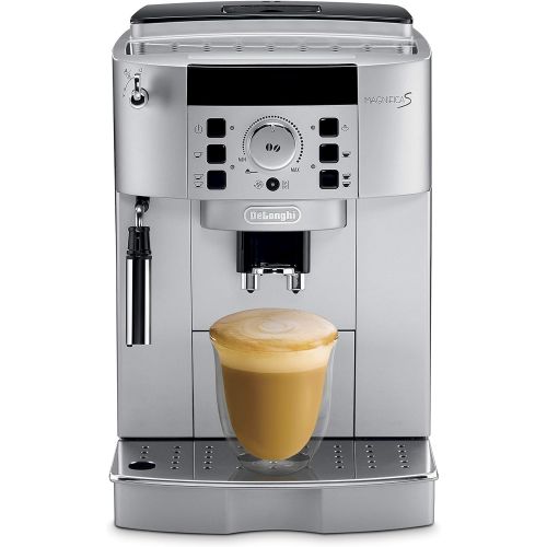 드롱기 De’Longhi DeLonghi Magnifica ECAM 22.110.SB  Kaffeevollautomat mit Milchaufschaumduese, Digitaldisplay mit Klartext, 2-Tassen-Funktion, grossr 1,8 l Wassertank, 35,4 x 23,8 x 43 cm, silber