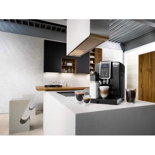 드롱기 De’Longhi DeLonghi Dinamica ECAM 350.55.B  Kaffeevollautomat mit integriertem Milchsystem, Digitaldisplay mit beleuchteten Tasten, automatische Reinigung, 2-Tassen-Funktion, 23,6 x 42,9 x 3