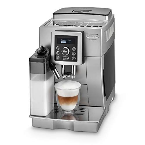 드롱기 De’Longhi DeLonghi ECAM 23.466.S Kaffeevollautomat | 1450 Watt | Digitaldisplay | Integriertes Milchsystem | Cappuccino auf Knopfdruck | Herausnehmbare Bruehgruppe | 2-Tassen-Funktion | Silbe