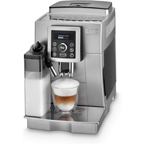 드롱기 De’Longhi DeLonghi ECAM 23.466.S Kaffeevollautomat | 1450 Watt | Digitaldisplay | Integriertes Milchsystem | Cappuccino auf Knopfdruck | Herausnehmbare Bruehgruppe | 2-Tassen-Funktion | Silbe