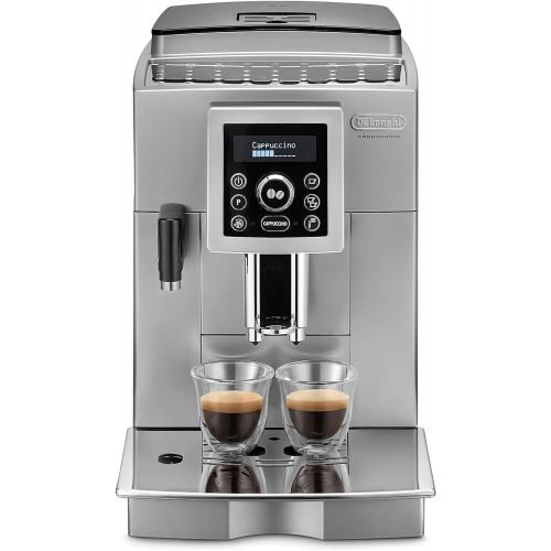 드롱기 De’Longhi DeLonghi ECAM 23.466.S Kaffeevollautomat | 1450 Watt | Digitaldisplay | Integriertes Milchsystem | Cappuccino auf Knopfdruck | Herausnehmbare Bruehgruppe | 2-Tassen-Funktion | Silbe