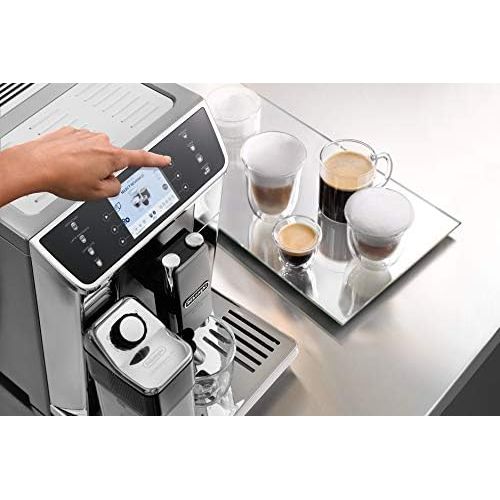 드롱기 De’Longhi DeLonghi PrimaDonna Elite ECAM 656.55.MS  Kaffeevollautomat mit integriertem Milchsystem, 3,5 TFT Touchscreen & App-Steuerung, automatische Reinigung, 37,5 x 26 x 48 cm, Edelstahl