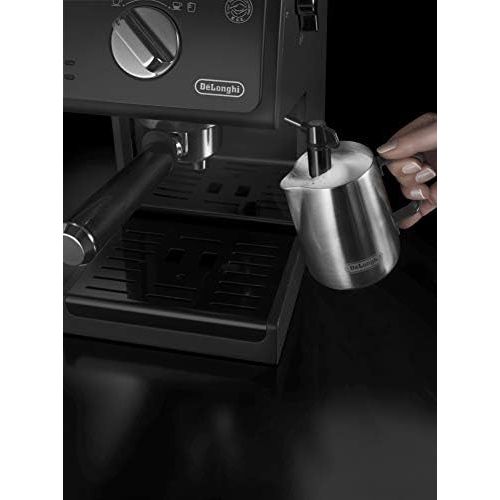 드롱기 De’Longhi DeLonghi ECP 31.21 Espresso Siebtragermaschine | Siebtragerhalter mit Aluminium Finish | Milchschaum Duese | Filtereinsatz fuer 1 oder 2 Tassen Espresso | Auch fuer Pads Geeignet | Sc