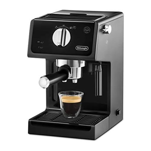 드롱기 De’Longhi DeLonghi ECP 31.21 Espresso Siebtragermaschine | Siebtragerhalter mit Aluminium Finish | Milchschaum Duese | Filtereinsatz fuer 1 oder 2 Tassen Espresso | Auch fuer Pads Geeignet | Sc