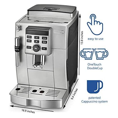 드롱기 De’Longhi ECAM 23.120SB freistehend halbautomatisch Maschine Espresso 1.8L 2Tassen schwarz, silber