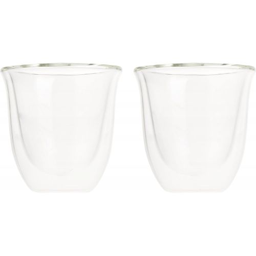 드롱기 DeLonghi DeLonghi Double Walled Thermo Espresso Glasses, Set of 2, Regular, Clear