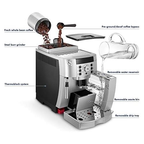 드롱기 DeLonghi ECAM22110SB Compact Automatic Cappuccino, Latte and Espresso Machine