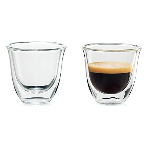 드롱기 DeLonghi America Essential Collection Double Walled Thermo Espresso Glasses (Set of 6), Clear