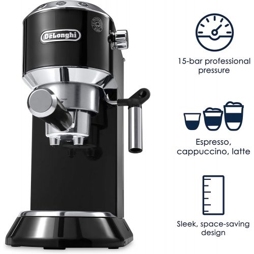 드롱기 DeLonghi Dedica 5-Bar Pump Espresso Machine, Black