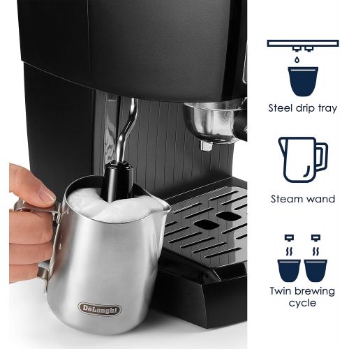 드롱기 DeLonghi EC155M Manual Espresso Machine, Cappuccino Maker