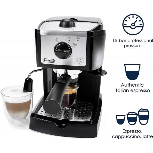 드롱기 DeLonghi EC155 15 Bar Pump Espresso and Cappuccino Maker,Black