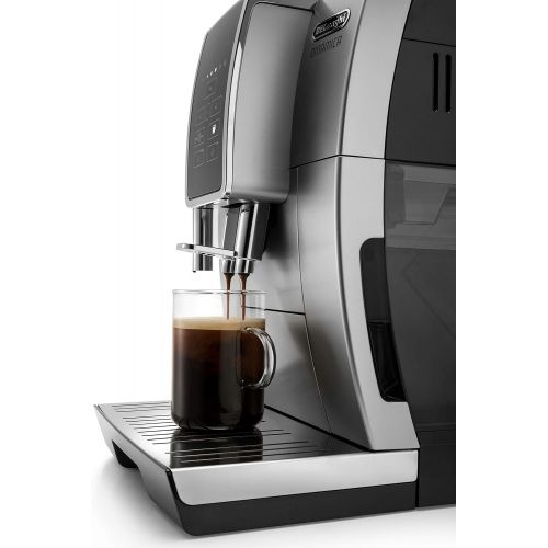 드롱기 DeLonghi Dinamica Automatic Coffee & Espresso Machine TrueBrew (Iced-Coffee), Burr Grinder, Premium Adjustable Frother + Descaler, Cleaning Brush & Bean Icecube Tray, Stainless Ste