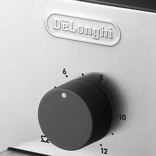 드롱기 Delonghi Stainless Steel Burr Coffee Grinder, Silver