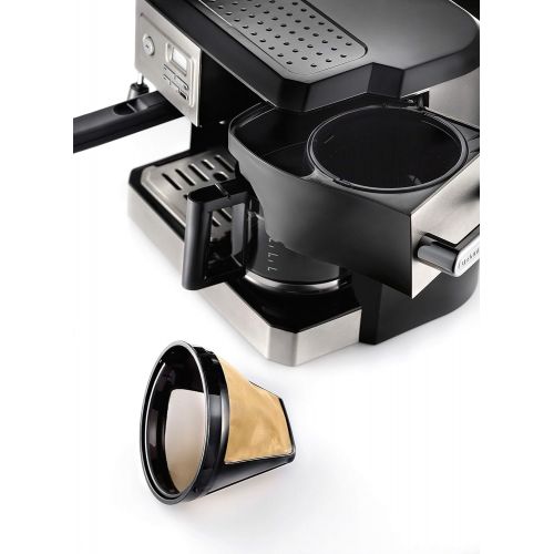 드롱기 DeLonghi BCO330T Coffee, Espresso, Cappuccino Machine, 24 x 14 x 14, Black/Stainless Steel
