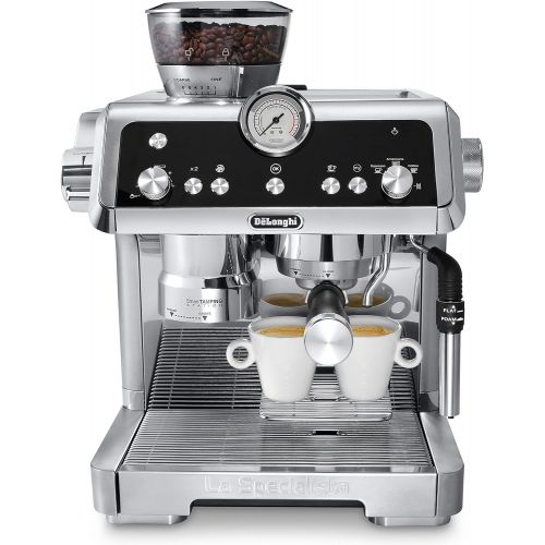 드롱기 DeLonghi La Specialista Espresso Machine with Sensor Grinder, Dual Heating System, Advanced Latte System & Hot Water Spout for Americano Coffee or Tea & Milk Frothing Jug, 12 oz, S