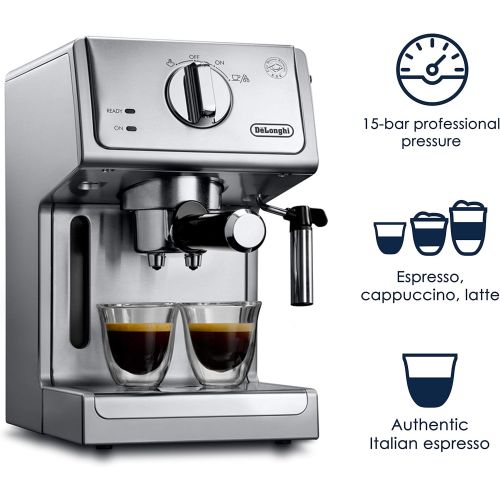 드롱기 DeLonghi ECP3620 15 Bar Espresso Cappuccino Machine, Silver