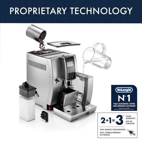 드롱기 DeLonghi ECAM35075SI Dinamica with LatteCrema Fully Automatic Espresso Machine, Silver