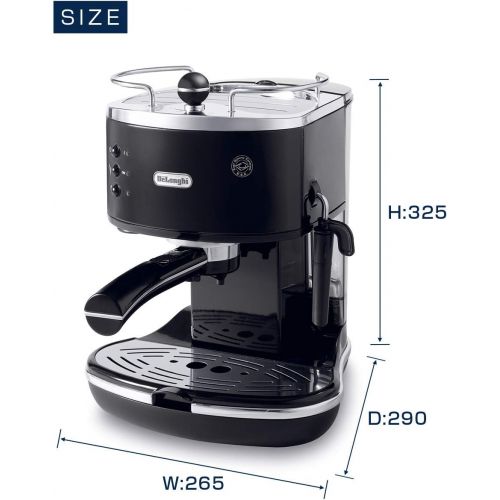 드롱기 DELONGHI ECO310BK Espresso Machine, 10.2 x 9.1 x 11.8 inches, Black/Stainless