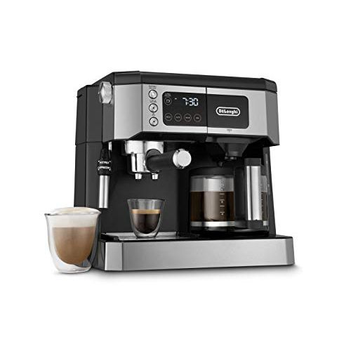 드롱기 DeLonghi All-in-One Combination Coffee Maker & Espresso Machine + Advanced Adjustable Milk Frother for Cappuccino & Latte + Glass Coffee Pot 10-Cup, COM532M