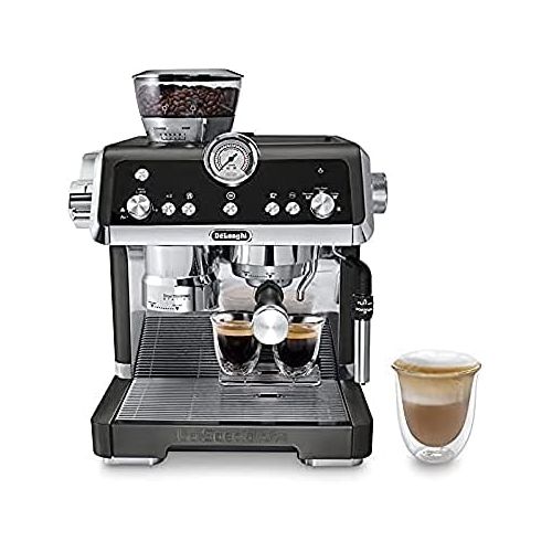 드롱기 DeLonghi La Specialista Espresso Machine with Sensor Grinder, Dual Heating System, Advanced Latte System & Hot Water Spout for Americano Coffee or Tea, Black, EC9335BK