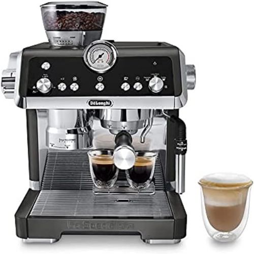 드롱기 DeLonghi La Specialista Espresso Machine with Sensor Grinder, Dual Heating System, Advanced Latte System & Hot Water Spout for Americano Coffee or Tea, Black, EC9335BK