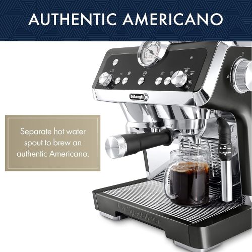 드롱기 DeLonghi La Specialista Espresso Machine with Sensor Grinder, Dual Heating System, Advanced Latte System & Hot Water Spout for Americano Coffee or Tea, Black, EC9335BK