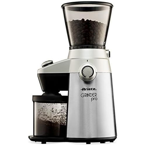 드롱기 DeLonghi Ariete Ariete Conical Burr Electric Coffee Grinder - Professional Heavy Duty Stainless Steel Ultra Fine Grind with Adjustable Cup Size 15 Fine - Coarse Grind Size Settings