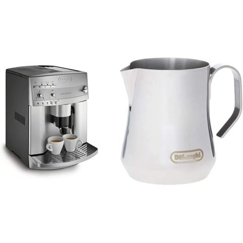 드롱기 DeLonghi ESAM3300 Super Automatic Espresso/Coffee Machine & DLSC060 Milk Frothing Jug, 12 oz, Stainless Steel