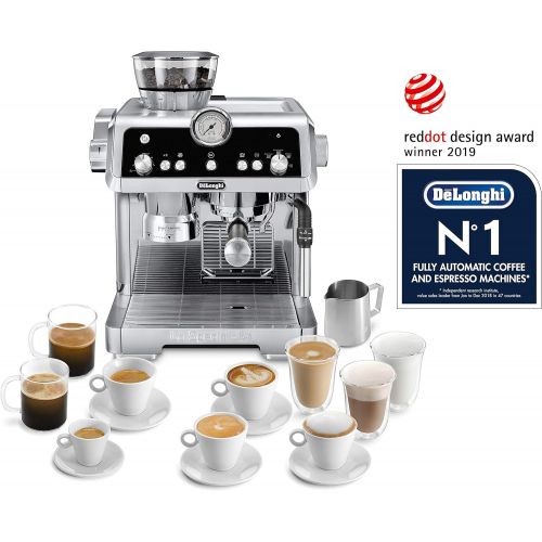 드롱기 DeLonghi La Specialista Espresso Machine with Sensor Grinder, Dual Heating System, Advanced Latte System & Fancy Collection Double Walled Thermo Espresso, Cappuccino and Latte Macc