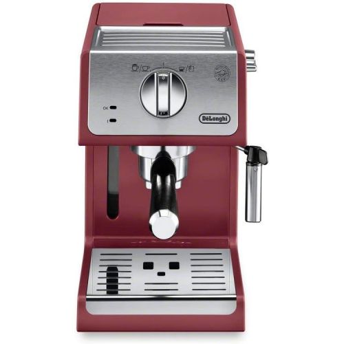드롱기 DeLonghi ECP3220R 15 Bar Espresso Machine with Advanced Cappuccino System, 11.4 x 9.5 x 14.2 inches, Red