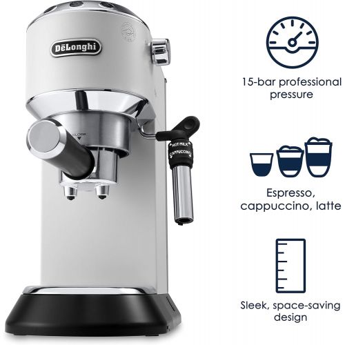 드롱기 DeLonghi EC685W Dedica Deluxe Espresso Machine, 13 x 5.9 x 12 inches, White