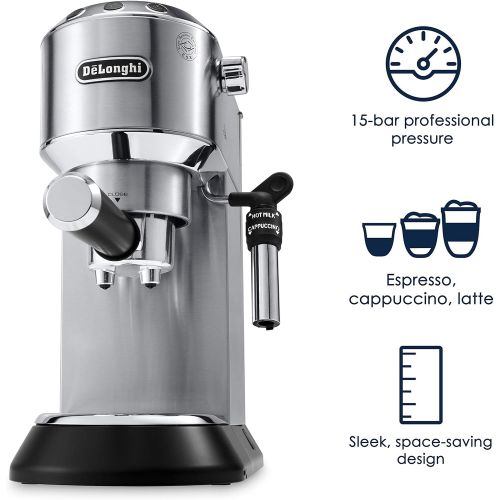 드롱기 DeLonghi America, EC685M Dedica Deluxe Espresso, Silver