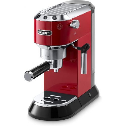 드롱기 Delonghi EC680R DEDICA 15-Bar Pump Espresso Machine, Red