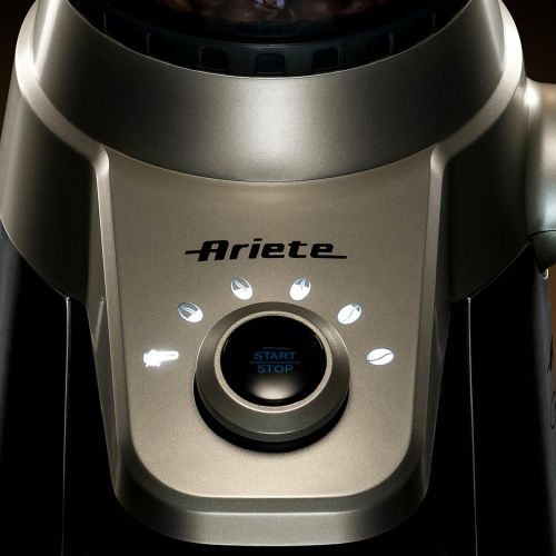 드롱기 DeLonghi Ariete Ariete Conical Burr Electric Coffee Grinder - Professional Heavy Duty Stainless Steel Ultra Fine Grind with Adjustable Cup Size 15 Fine - Coarse Grind Size Settings