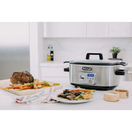 드롱기 DeLonghi Livenza Programmable Slow Cooker with Stovetop-Safe Pot