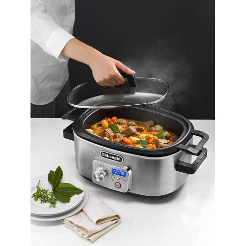 드롱기 DeLonghi Livenza Programmable Slow Cooker with Stovetop-Safe Pot