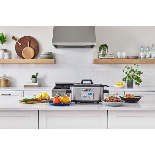 드롱기 DeLonghi Livenza Programmable Slow Cooker with Stovetop-Safe Pot