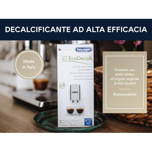 드롱기 DeLonghi EcoDecalk Descaler, Eco-Friendly Universal Descaling Solution for Coffee & Espresso Machines, 16.90 oz (5 uses)