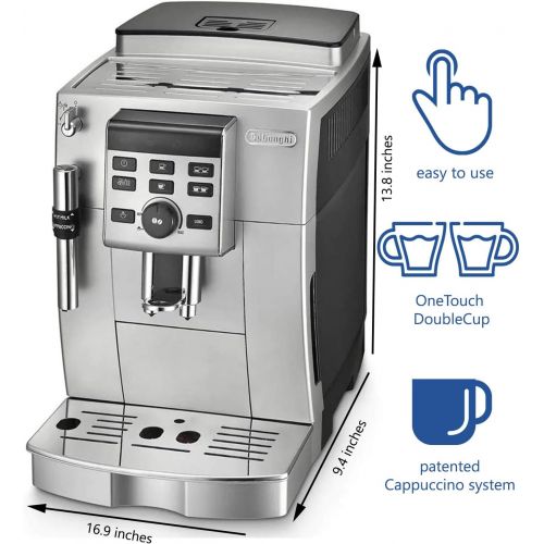 드롱기 De’Longhi ECAM 23.120SB freistehend halbautomatisch Maschine Espresso 1.8L 2Tassen schwarz, silber