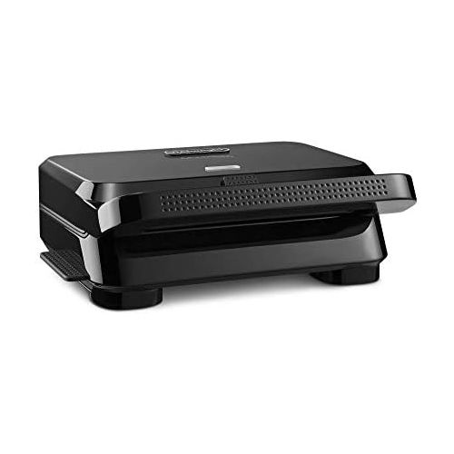 드롱기 De’Longhi DeLonghi MultiGrill Easy SW12A.BK, elektrischer Kontaktgrill, Elektro-Grill mit herausnehmbaren Grillplatten, kompakter Tischgrill, 800 W, 25 x 29 x 10,5 cm