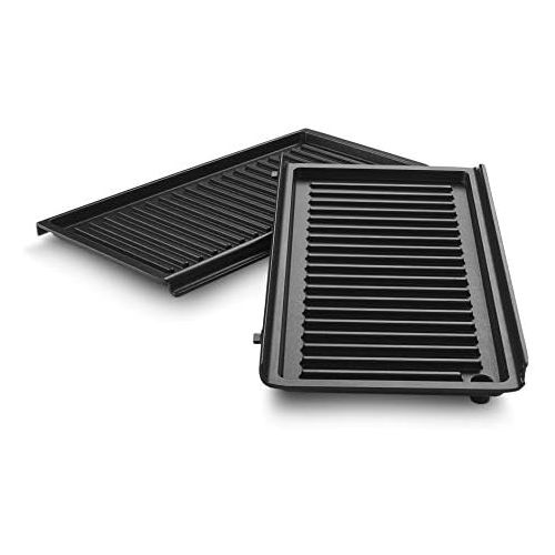 드롱기 De’Longhi DeLonghi MultiGrill Easy SW12A.BK, elektrischer Kontaktgrill, Elektro-Grill mit herausnehmbaren Grillplatten, kompakter Tischgrill, 800 W, 25 x 29 x 10,5 cm