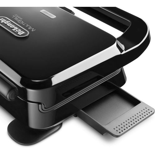 드롱기 De’Longhi DeLonghi MultiGrill Easy SW12A.BK, elektrischer Kontaktgrill, Elektro-Grill mit herausnehmbaren Grillplatten, kompakter Tischgrill, 800 W, 25 x 29 x 10,5 cm